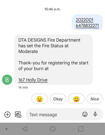Start Burn Registration with cell number not matching phone number registered with burn permit